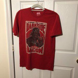 Star Wars red tshirt, "Come to the Dark Side, we have Bacon"